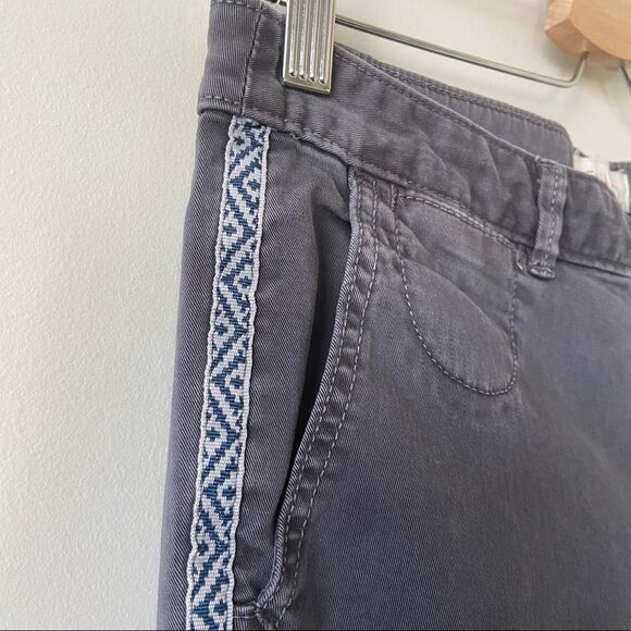 Anthropologie-chino Dark Grey Aztec Side Stripe Trouser (Size:26) - Picture 8 of 10